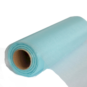 Schnee-Organzarollen 29cm x 25m babyblau