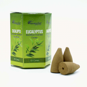 12x Packung mit 10 Masala Rückfluss Räucherkegel - Eucalyptus