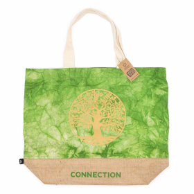 4x Natürliche Tasche - Grün– Baum des Lebens – Verbindung