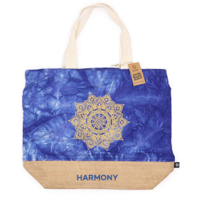 4x Natürliche Tasche - Blau- Mandala - Harmonie