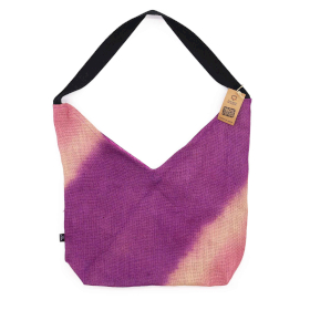 Schultertasche aus weichem Mischgewebe -Antikes Fuchsia