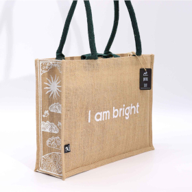 5x Hop Hare Große Tasche aus Jute- I am Bright