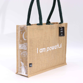 5x Hop Hare Große Tasche aus Jute - I am Powerful