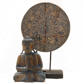 Buddha Feng Shui Set - Blumenmandala - Blau - Beschädigt