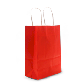 12x Papiertasche mit Kordelgriff (16x22x8cm) - Rot (130g)