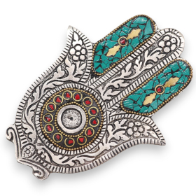 6x Grüner kleiner Hamsa-Räucherstäbchenhalter 13x5.5cm