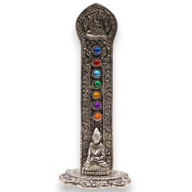 2x 7 Chakra-Turm Buddha Räucherstäbchenhalter 16x6x7cm