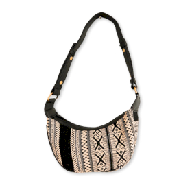 Jacquard-Hobo-Tasche- Graue Metro (schwarzes Riemen)