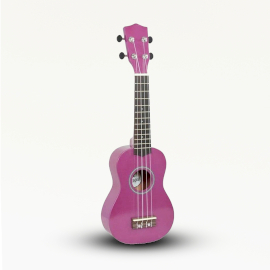 Handgefertigte Ukulele - Leuchtend rosafarbenes Finish