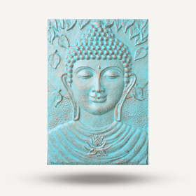 Großer Buddha-Rahmen Türkis-Relief - 0,7x1m