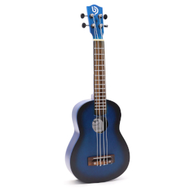 Handgefertigte Ukulele - Blaues Sunburst-Sunburst-Finish