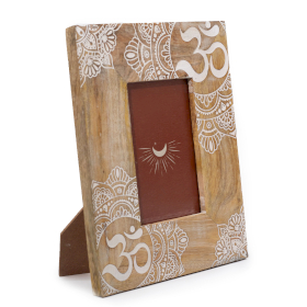 Med Mango Wood Picture Framel (for 10x15cm) 26x20x2cm - Mandala - White