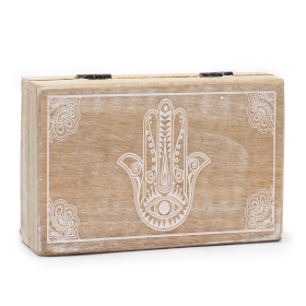 Big Rectangle Box 21.5x14x6.3cm - Hamsa Whitewash